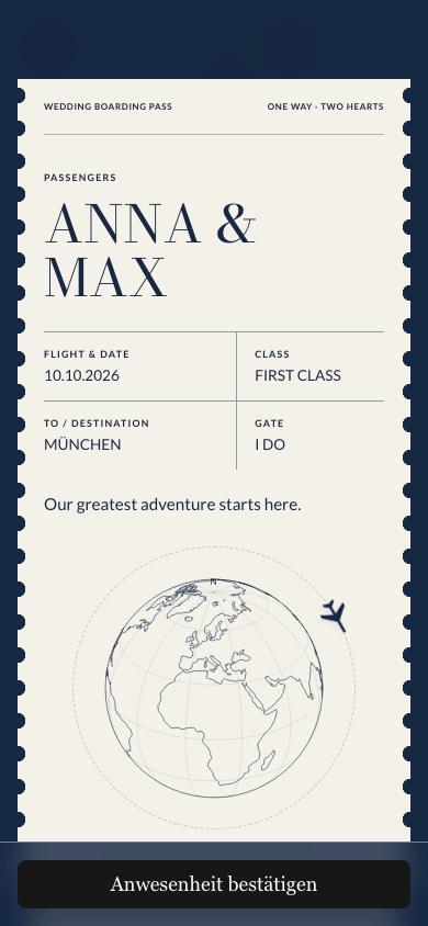 Boarding Pass auf dem Handy